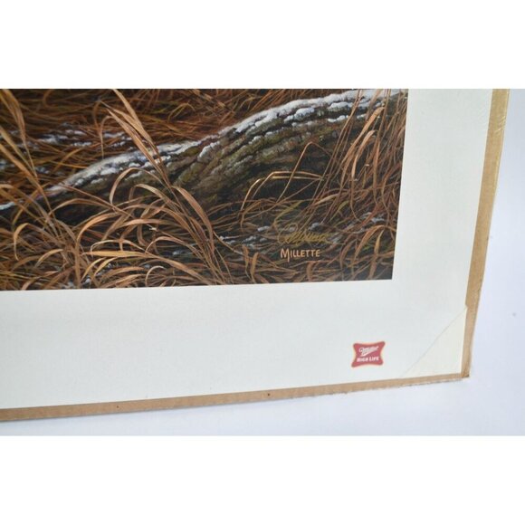 "First Dusting - Pheasants" Print Miller High Life Sponsor Edition SEALED, RARE! - Picture 2 of 6